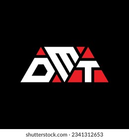 Logo-Design des DMT-Dreiecks mit Dreiecksform. DMT Dreieck Logo Design Monogramm. DMT Dreieck-Vektorlogo-Vorlage mit roter Farbe. DMT dreieckiges Logo Einfach, elegant und luxuriös.