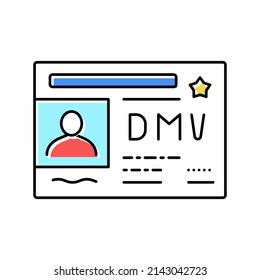 Dmv Driver License Requirements Color Icon Vector. Dmv Driver License Requirements Sign. Isolated Symbol Illustration