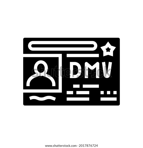 dmv driver license requirements glyph icon\
vector. dmv driver license requirements sign. isolated contour\
symbol black illustration