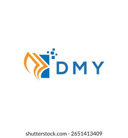 DMY credit repair accounting logo design on white background. DMY creative initials Growth graph letter logo concept. DMY business finance logo design.
