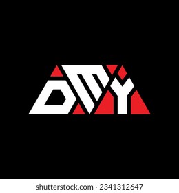 DMY triangle letter logo design with triangle shape. DMY triangle logo design monogram. DMY triangle vector logo template with red color. DMY triangular logo Simple, Elegant, and Luxurious design.
