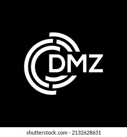 DMZ letter logo design on black background. DMZ creative initials letter logo concept. DMZ letter design.
