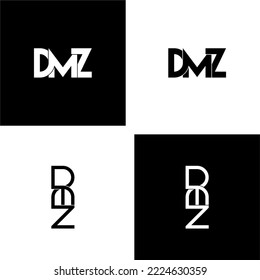 dmz lettering initial monogram logo design set