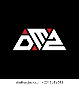 DMZ triangle letter logo design with triangle shape. DMZ triangle logo design monogram. DMZ triangle vector logo template with red color. DMZ triangular logo Simple, Elegant, and Luxurious design.