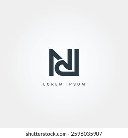 DN Alphabet letters Initials Monogram logo ND, D and N. Interlocked ND Monogram Logo