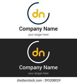DN business logo icon design template elements. Vector color sign.