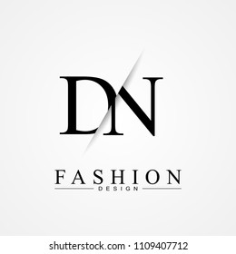 DN D N cutting and linked letter logo icon with paper cut in the middle. Creative monogram logo design. Fashion icon design template.