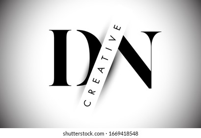 DN D N Letter Logo with Creative Shadow Cut and Overlayered Text Vector Illustration Design.