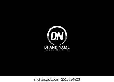 DN D N letter logo design. Initial letter DN linked circle uppercase monogram logo blue and white. DN logo, D N design. DN, D N