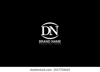 DN D N letter logo design. Initial letter DN linked circle uppercase monogram logo blue and white. DN logo, D N design. DN, D N