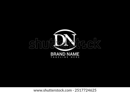DN D N letter logo design. Initial letter DN linked circle uppercase monogram logo blue and white. DN logo, D N design. DN, D N