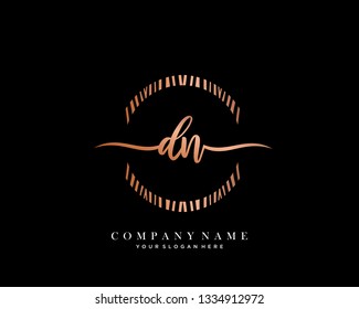 DN handwriting initial  logo vector