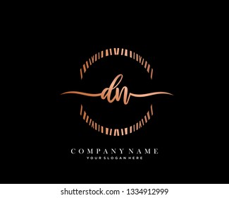 DN handwriting initial  logo vector
