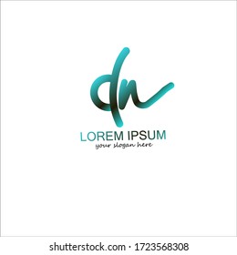 dn Handwriting Logo Symbol. Initial Name Monogram Logo. Vector logo for business and company identity