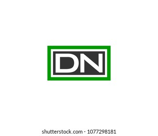 DN initial box letter logo template vector