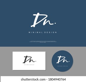 DN Initial handwriting or handwritten logo for identity. Logo with signature and hand drawn style.