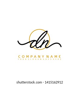 DN Initial handwriting logo concept