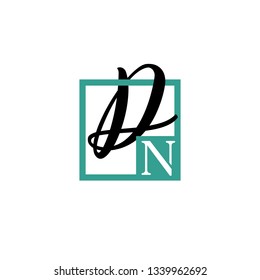 DN  Initial Handwriting logo template vector