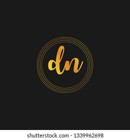 DN  Initial Handwriting logo template vector