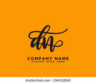 DN Initial Handwriting Logo Vector