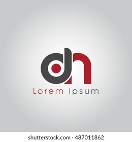 dn initial letter linked lowercase logo. d and n vector template design.