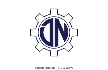 DN initial letter mechanical circle logo design vector template. industrial, engineering, servicing, word mark, letter mark, monogram, construction, business, company, corporate, commercial, geometric