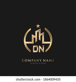 DN Initial Letter Real Estate Luxury house Logo Vector art for Business, Building, Architecture