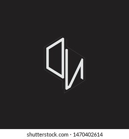 DN Initial Letters logo monogram with up to down style isolated on black background