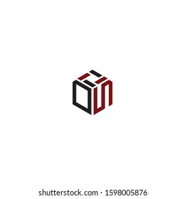 dn  initial line hexagon logo vector modern