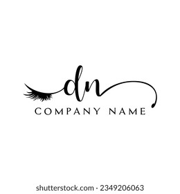 DN initial Logo lash logo eyelash vector modern