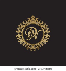 DN initial luxury ornament monogram logo