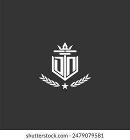 Diseño inicial del logotipo de la marca del monograma del DN para la Imagen del Vector de la corona