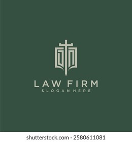 DN initial monogram for law firm with sword and shield logo image