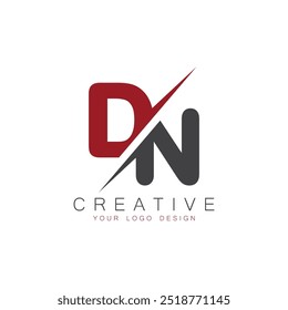 DN-Anfangsmonogramm mit kreativem Buchstabenlogo