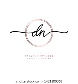 DN initial signature logo. handwriting logo template vector,