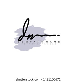 DN initial signature logo. handwriting logo template vector,
