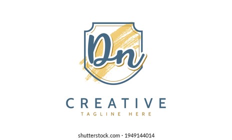 DN Initials, handwriting logo vector