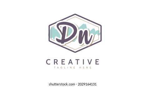 DN Initials, handwriting logo vector