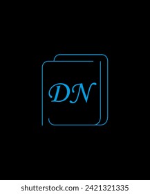 DN Latter Logo Design With Black Background