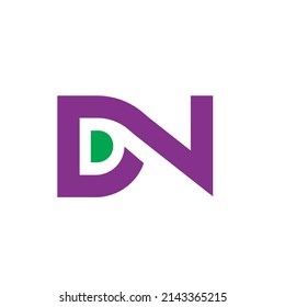 Design-Illustration des Vektorkonzepts mit DN-Buchstaben