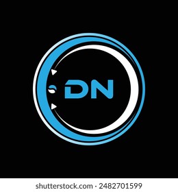 Diseño del logotipo de la letra de DN con un diseño del logotipo de DN de la forma del círculo. Diseño creativo del logotipo de la letra de DN. Diseño único de DN.