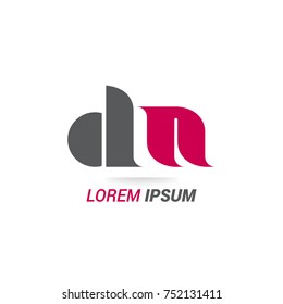 DN  lettering Logo vector isolated on white background