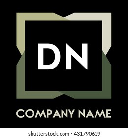 DN letters business logo creative  icon design template elements in abstract background logo, design identity in square with four colors, modern alphabet letters