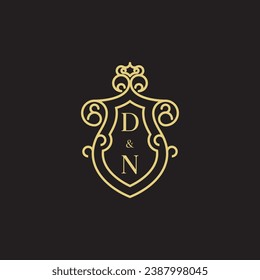 DN line vintage initial logo in high quality professional design that will print well across any print media