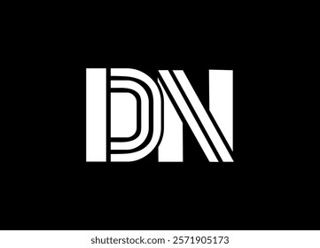 DN Logo Design Template Vector Graphic Branding Element.
