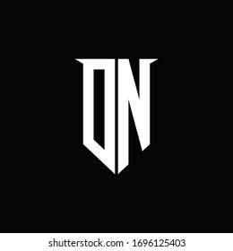 DN logo monogram with emblem shield style design template