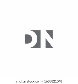 DN Logo monogram with negative space style design template isolated on white background