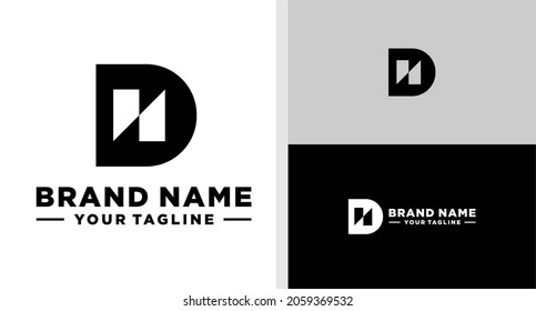 DN LOGO MONOGRAM NEGATIVE SPACE BOLD EDITABLE