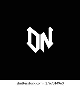 dn logo monogram with shield shape design template