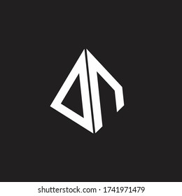 DN Logo monogram with standout triangle shape ribbon design template